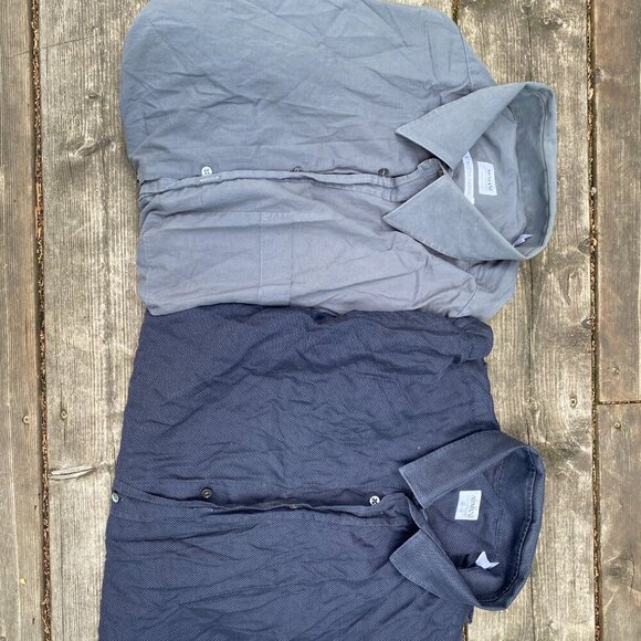 Lot of 2 Armani Dress Shirts Size 17 & 16.5 Blue and Gray - Picture 2 of 13